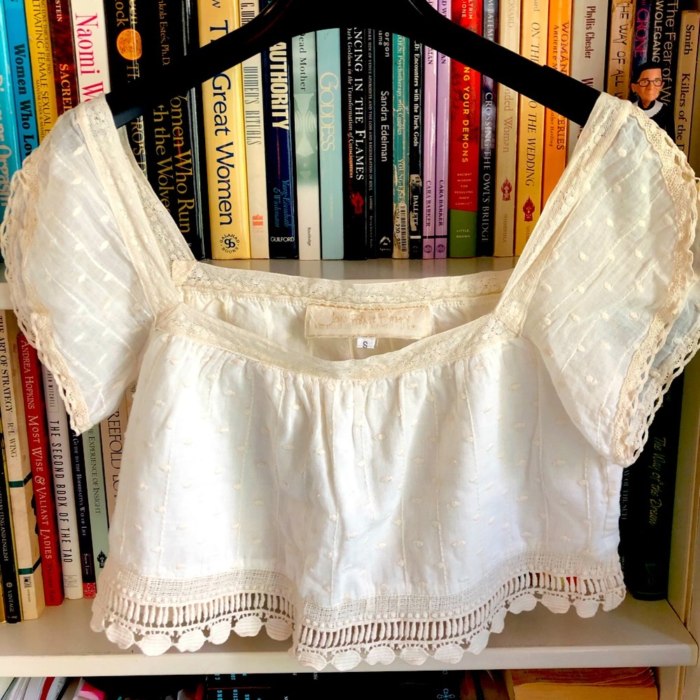 $350 Jens Pirate Booty cotton gauze crop top, S